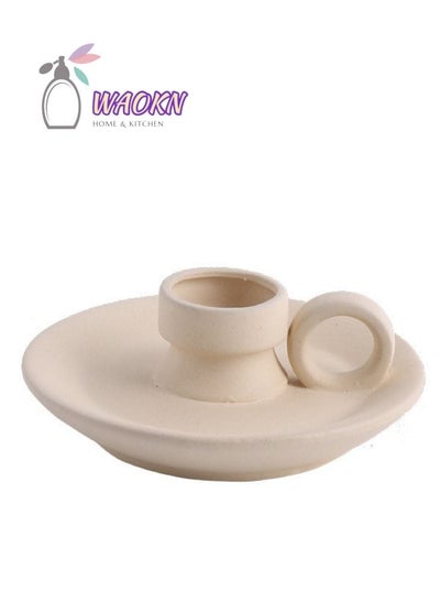 اشتري Plain Embryo Ceramic Candle Holder Ornaments Modern Simple Style Living Room Art Decoration في السعودية