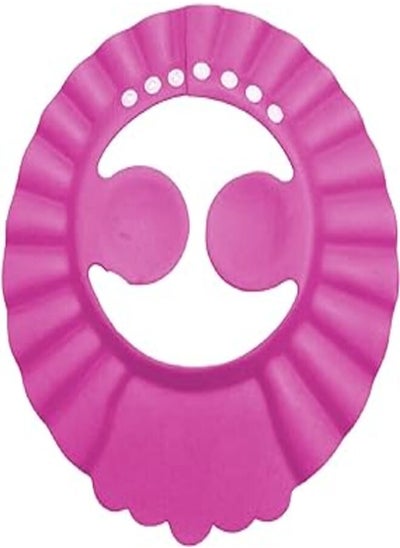 Buy Soft & Adjustable Children Shower Cap Shampoo Bath Wash Hair Shield Hat Bathing for Infant Toddler (Pink) in Egypt