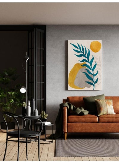 Buy Abstract botanical leafs Printed canvas wall art 90x60 in Egypt