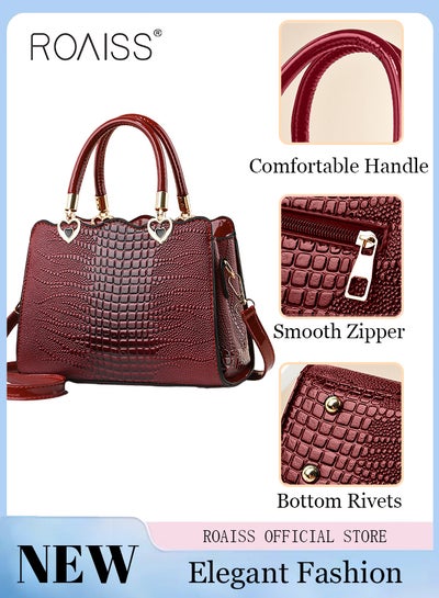 اشتري Women Shoulder Bag  Fine PU Leather Smooth Zipper Large Capacity Multilayer Space Quality Inside في الامارات