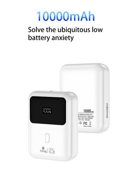 Buy ZOOM PLUS ZP1010000mAh Ultra-Compact Power Bank With 22.5W PD And Quick Charge 3.0 WHITE in Saudi Arabia