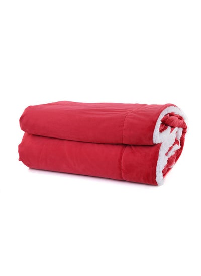 Buy Sherpa & Super soft Flannel H4576 Red size 220x180cm in Egypt