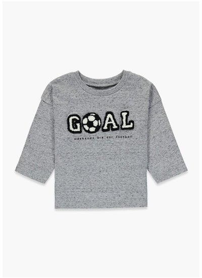 Buy Boys Grey Long Sleeve Goal T-Shirt in Egypt