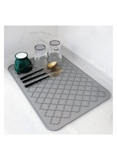 Buy Silicone Drying Mat for Kitchen Countertops, 12 X 16 In, Kitchen Drying Mat (Grey) in Saudi Arabia