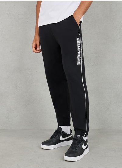 Buy Side Revolution Print Piped Detail Relaxed Terry Jogger in Saudi Arabia