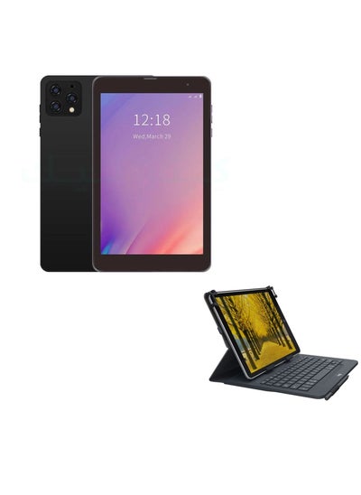 Buy 8 -Inch Smart Tablet A08 Android 13 Tablet With 1TB Storage and 16GB RAM Quad Core Wi-Fi LTE Dual Sim with Keyboard - BLACK in UAE