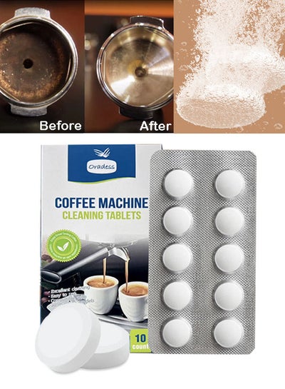 Buy 10pcs Espresso Machine Cleaning Tablets and Automatic Coffee Maker Cleaner Descaler Coffee Grinder Descaling Solution in Saudi Arabia