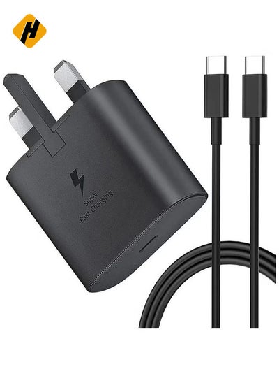 اشتري المملكة المتحدة USB C Plug & Cable 45W Charger for Samsung Fast Charge Adapter 3 Pin Mains Wall Charging for Galaxy Mobile Phone S 24 Ultra S23 Ultra Fe S 22 S 21 Fe 20 Note 20 Ultra 10 9 8 A14 A34 A54 في الامارات