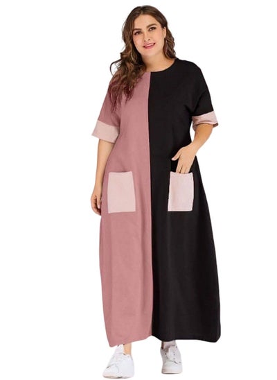 Buy WOMEN'S Colour Blocked MIDI DRESS (BIG SIZE in Egypt