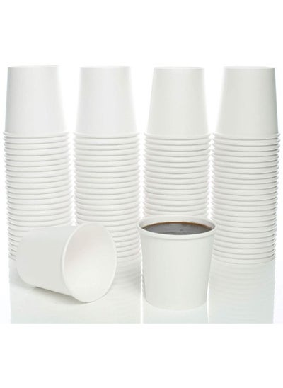 Buy Expresso Drink Cups 4 Ounce White Unbleached Paper Coffee Cups Single Wall Leak Resistant Rolled Rim 50 Pieces in UAE