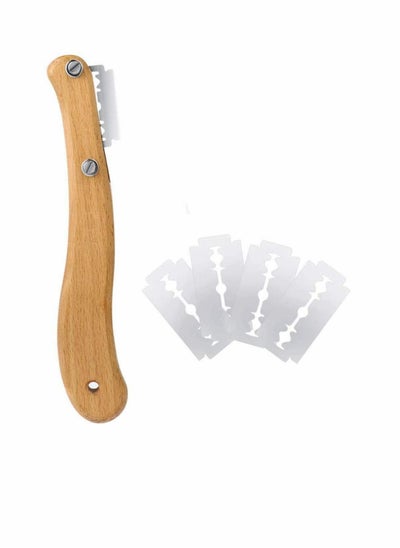 اشتري Bread Slashing Tool, Dough Scoring Lame with Wood Handle Bread Bakers Cutter Dough Making Razor with 5 Blades for Bread Baking DIY Dough Making Razor Bread Bakeware Kitchen Cake Dessert Shop في الامارات