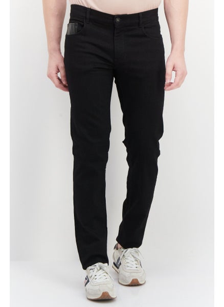 اشتري Men Regular Fit Solid Stretchable Jeans, Black في الامارات