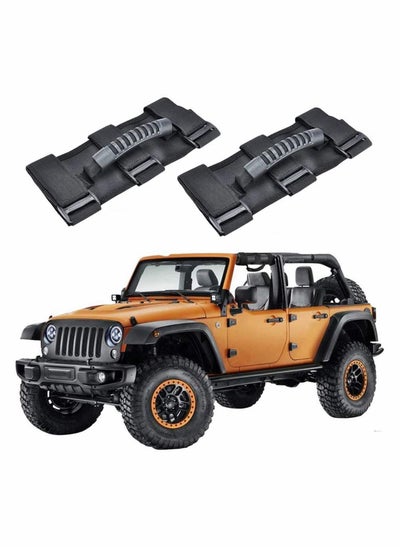 اشتري Grab Handle Set Roll Bar Grab Handles, Compatible with Jeep Wrangler TJ YJ JK, Easy to Fit 3 Straps Design for 1987-2020 Models, Fit for Jeep Wrangler Accessories, 2 Pack في السعودية