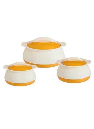 Buy Set of 3 Inner Stainless Steel Hotpot (500 ml, 1000 ml, 1500 ml) Beige in Saudi Arabia