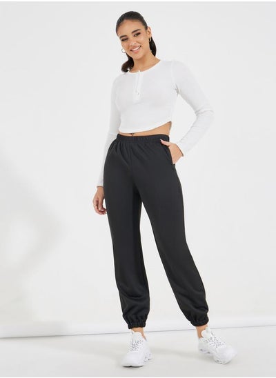 Buy Elasticated Waist Cuffed Joggers in Saudi Arabia