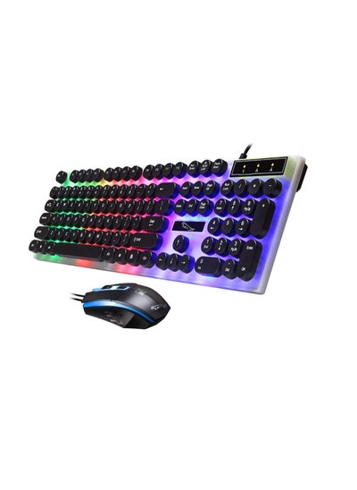 Buy G21 Keyboard Wired USB Gaming Mouse Flexible Polychromatic LED Lights Computer Mechanical Feel Backlit Keyboard Mouse Set (Black B) in UAE