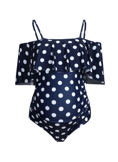 Buy Maternity swimsuit belly-holding ruffled one-shoulder one-piece swimsuit in UAE