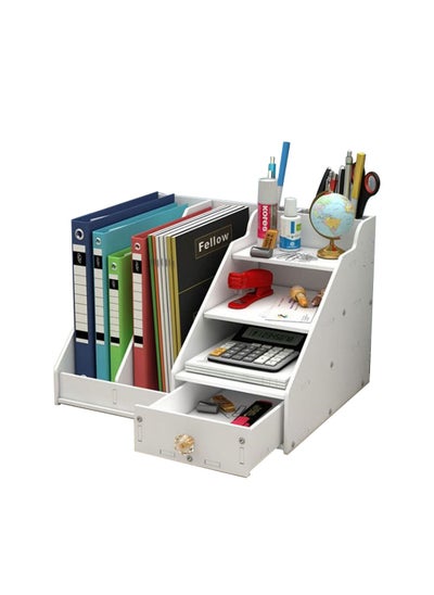 اشتري l File Holder Pen Holder and Drawer Multifunctional Supplies Organizer Desktop Mail Sorter Hanging Chart Letter Tray Study Room Home في السعودية