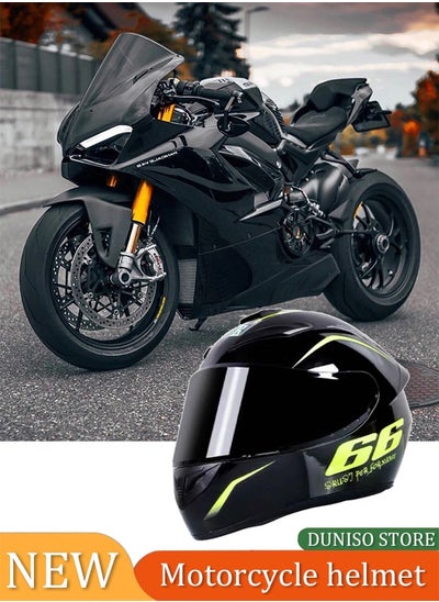 Buy Full face motorcycle helmet, lightweight breathable lining riding helmet, all season universal racing helmet riding equipment, suitable for both men and women in Saudi Arabia