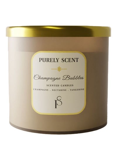 Buy Champagne Bubbles Scented Candle for Home, Office, 100% Pure Soy Wax and Vegetable Wax, 92 Hours Burn Time, Fragrant Candles, Scented Candle for Aromatherapy, 14.1 Oz/400 Grams in UAE