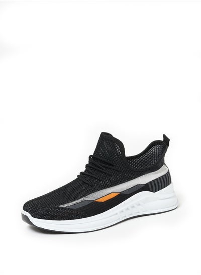 Buy Cobblerz Men's Lace-up Low Top Sneakers Black Orange in Saudi Arabia