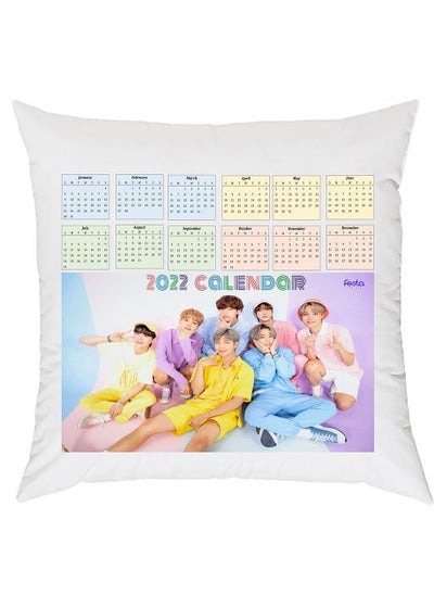 Buy BTS  Band Printed Decorative Calendar 2022 Pillow in UAE