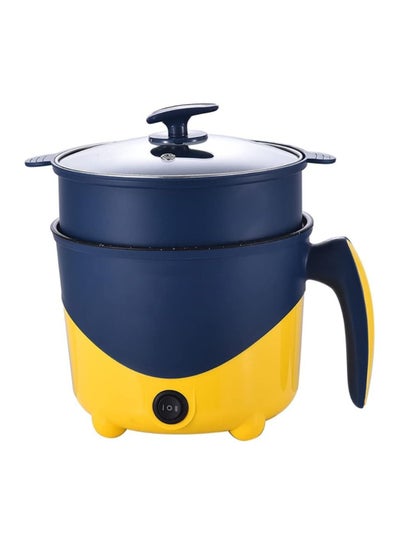 Buy Electric Hot Pot Electric Pot 1.8L Mini Crock Pot Electric Cooker with Steamer And Overheat Protection Ideal for Stews Soups Hot Pots and Noodles for One Person (Blue) in UAE