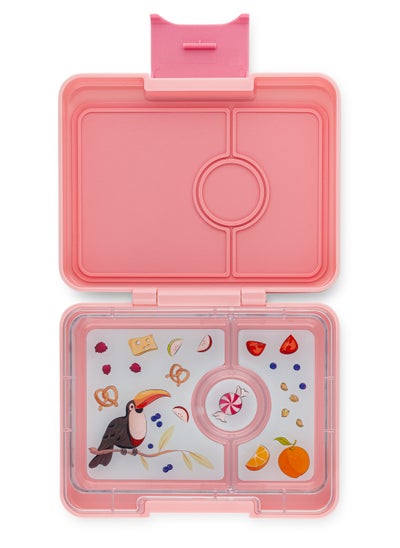 Buy Lunch Box Mini Snack 3-Compartment Leak Proof - BPF Free - Suitable for 4 - 7 Years - Coco Pink - Toucan Tray in Saudi Arabia