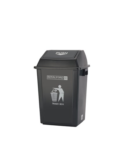 Buy Royalford 60L Flip Top Waste Bins RF12400 Large Waste Bins With Swing Lid Durable Plastic in UAE