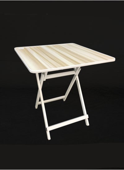 Buy Wooden square folding table with aluminum legs, size 70 cm in Saudi Arabia