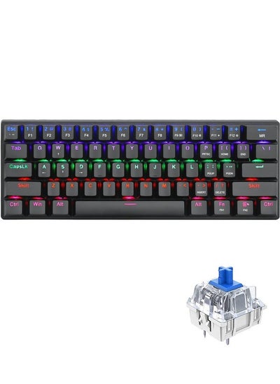 اشتري 61keys RGB Backlit Wired Mechanical Gaming Keyboard, Mini Keyboard, Waterproof for PC/Mac Gamer في السعودية