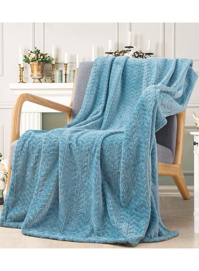 Buy Fleece Throw Blankets, Super Soft Flannel Cozy Blankets for Adults, Washable Lightweight Fuzzy Blanket for Couch Sofa Bed Office, Throw Size Warm Plush Blankets for All Season (50"×70", Blue) in UAE