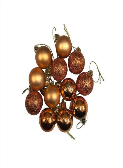 Buy Decorative Balls for Christmas  12 Pieces -3cm gold in Egypt