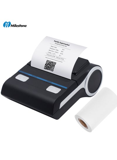 Buy Portable 80mm Receipt Printer Wireless BT Thermal Receipt Printer Mobile Bill Printer Compatible with Android/iOS/Windows System ESC/POS Print Command for Small Business Restaurant Retail Store in Saudi Arabia
