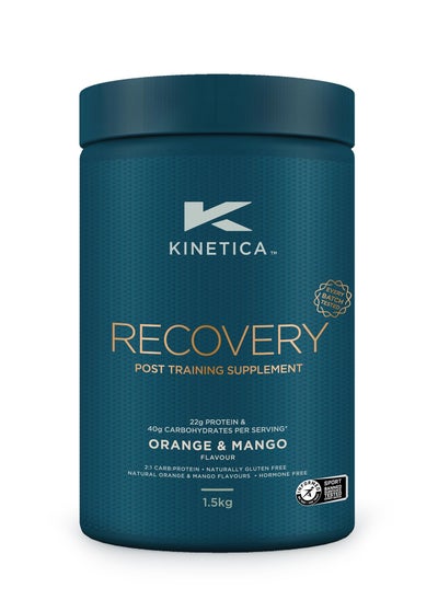 Buy Kinetica Recovery Powder, Post Exercise Hydration, MUScle Repair And Energy Store Replenisher, 20 Servings, Orange And Mango, 1.5Kg in UAE