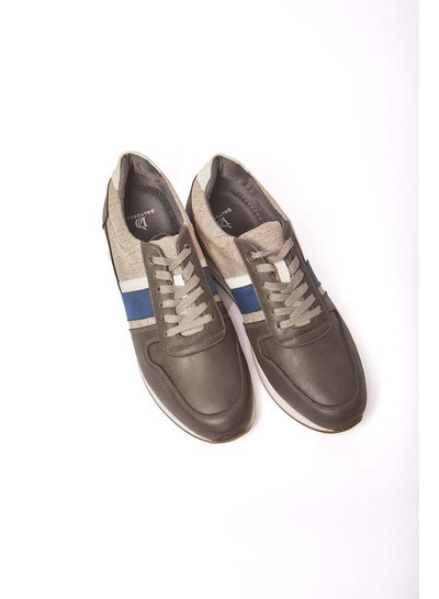 Buy Faux Leather Lace-Up Sneakers in Egypt
