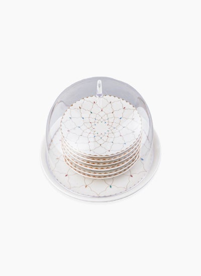 اشتري Rosa Zina 8pcs Cake Set (with Acrylic cover)|Suitable Ramadan and Eid Decoration & Celebration|Perfect Festive Gift for Home Decoration in Ramadan, Eid, Birthdays, Weddings. في الامارات