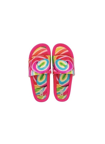 Buy Candy Print Everyday Wear Eco-Friendly Pvc Slides For Women Lightweight Easy To Wash And Anti-Slip Soles in UAE