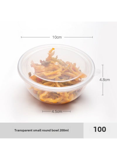 Buy Disposable Sauce Cups with Lids 200ml transparent split with lid 100 pcs in Saudi Arabia