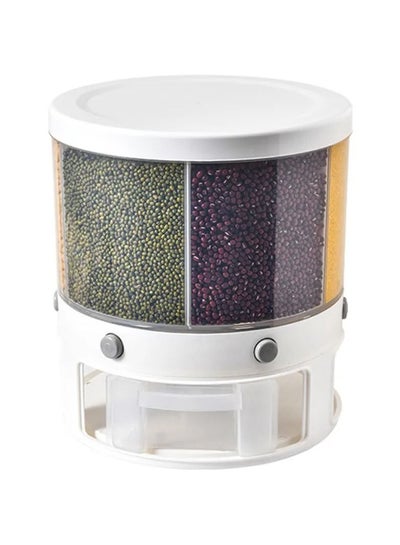 اشتري New Round 360 Rotation Cereal Dispenser Storage Dry Food Container Rice Storage Container Rice Bucket Dry Grain Food Storage في الامارات