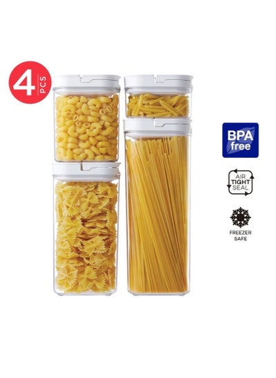 Buy 4-Piece LOCK2GO Square Fliplock Canisters Set in UAE