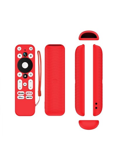Buy Silicone Case for Walmart  Onn /Android TV 4K & Onn TV Anti-Slip Shock Proof Soft Remote Cover with Lanyard Red in Egypt