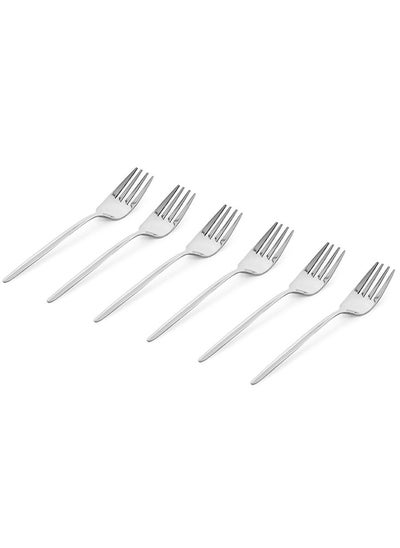 Buy Vexana 6-Piece Cake Fork Set, Silver - 14 cm in UAE