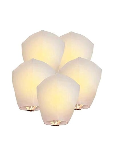 Buy Chinese Sky Lanterns - Eco Friendly, Biodegradable Wire-Free Fire Resistant Paper Lantern to Release in Sky,Weddings & Parties & Festivals (5PCS,White) in Egypt