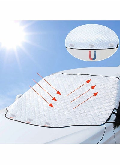 Buy Car Sun Shade Windscreen Sunshade Cover 3 Magnet UV Protection for Summer Winter Against Snow Ice Frost Dust Sun Foldable Removable 193 * 126cm for Most Car SUV Truck in UAE