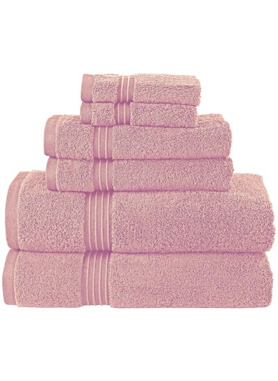 Buy Comfy 6 Pieces Towel Set - 2 Bath Towels, 2 Hand Towels, and 4 Washcloths, 600 GSM 100% Combed Cotton Highly Absorbent Towels for Bathroom, Shower Towel in UAE