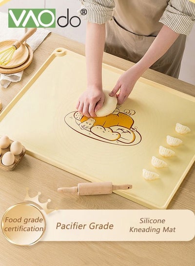 Buy Silicone Baking Mat Extra Large Non-stick Baking Mat With High Edge Food Grade Silicone Dough Rolling Mat for Making Cookies Macarons Multipurpose Mat Countertop Mat Placemat 40*50CM in UAE