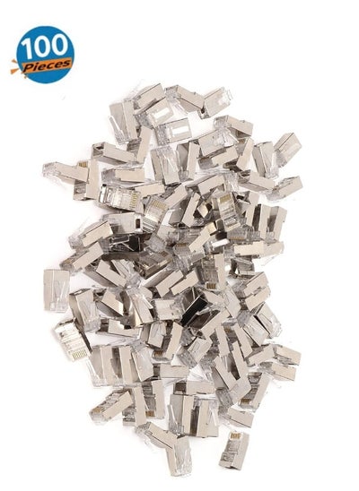 Buy 100-Piece RJ45 Modular Connectors Set steel in Saudi Arabia