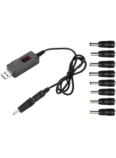 Buy USB 5V to DC 12V Converter Power Cable + 8 Connectors Adapter USB to DC Power Cable (Below 2A Max for 8Watts) in Saudi Arabia