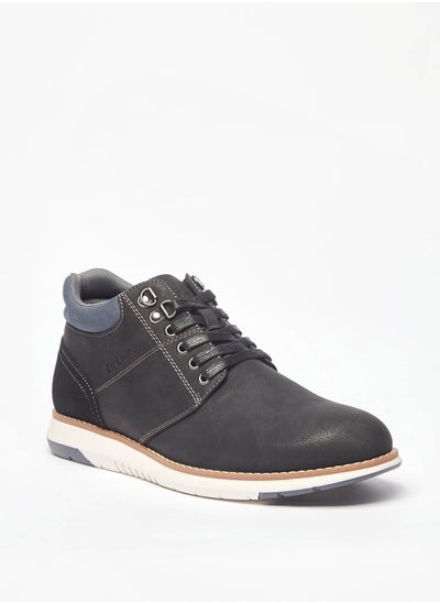 Buy Men's Panelled Lace-Up Chukka Boots in UAE